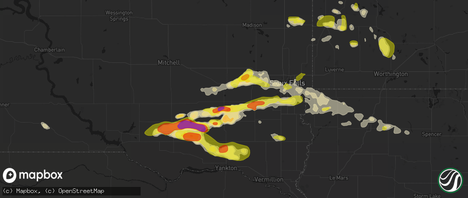 Hail map in Marion, SD on May 24, 2026