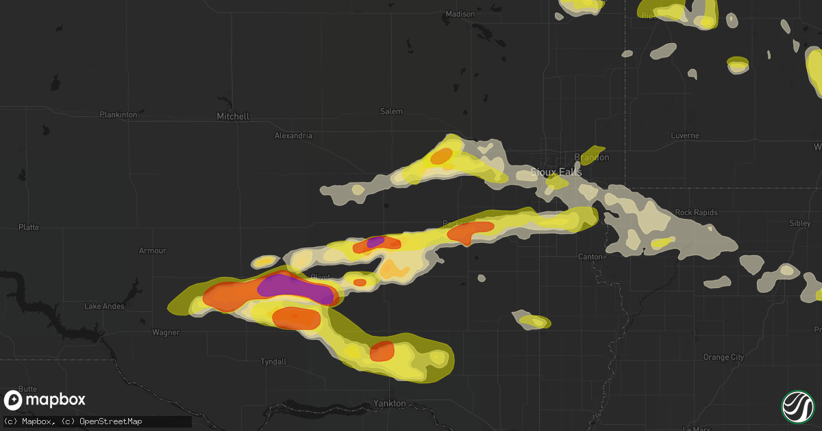 Hail map in Marion, SD on May 24, 2026