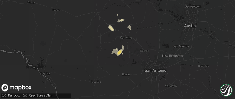 Hail map in Medina, TX on May 24, 2026
