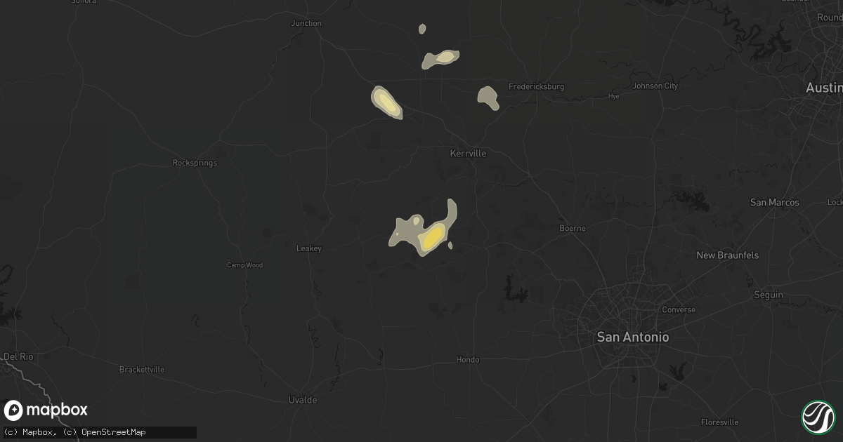 Hail map in Medina, TX on May 24, 2026
