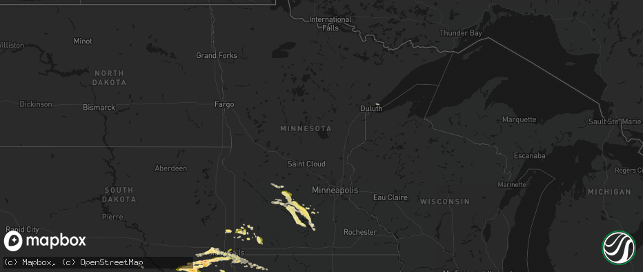 Hail map in Minnesota on May 24, 2026