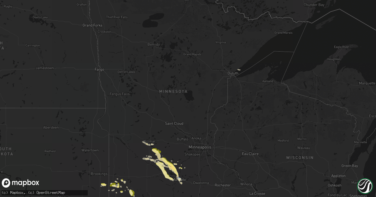 Hail map in Minnesota on May 24, 2026