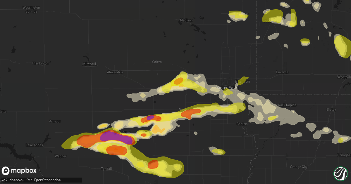 Hail map in Monroe, SD on May 24, 2026