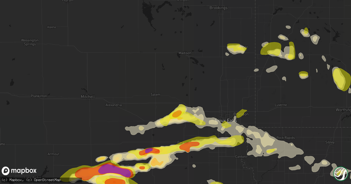 Hail map in Montrose, SD on May 24, 2026
