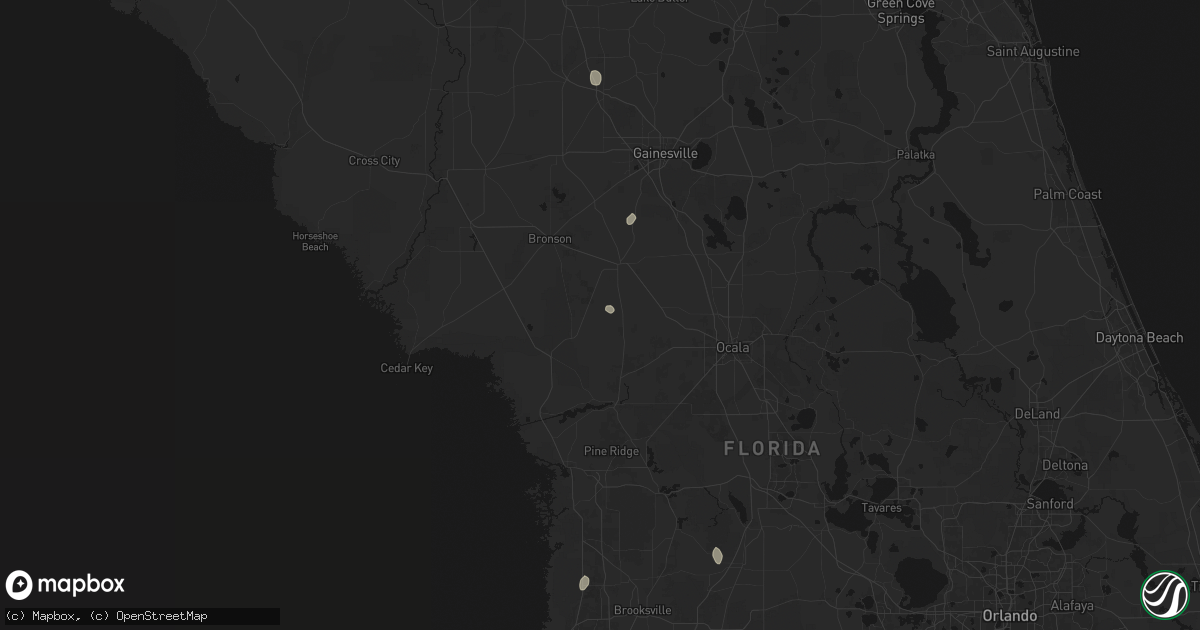 Hail map in Morriston, FL on May 24, 2026