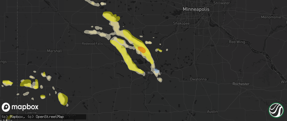 Hail map in Nicollet, MN on May 24, 2026