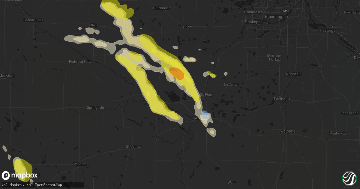 Hail map in Nicollet, MN on May 24, 2026
