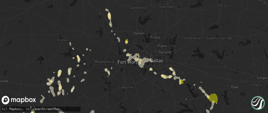 Hail map in North Richland Hills, TX on May 24, 2026
