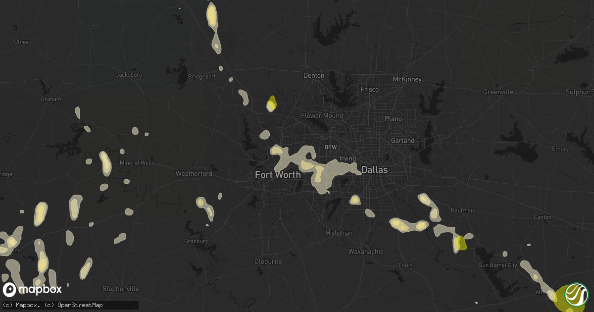 Hail map in North Richland Hills, TX on May 24, 2026