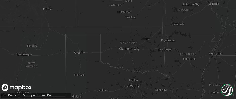 Hail map in Oklahoma on May 24, 2026