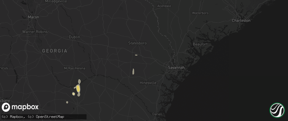 Hail map in Pembroke, GA on May 24, 2026