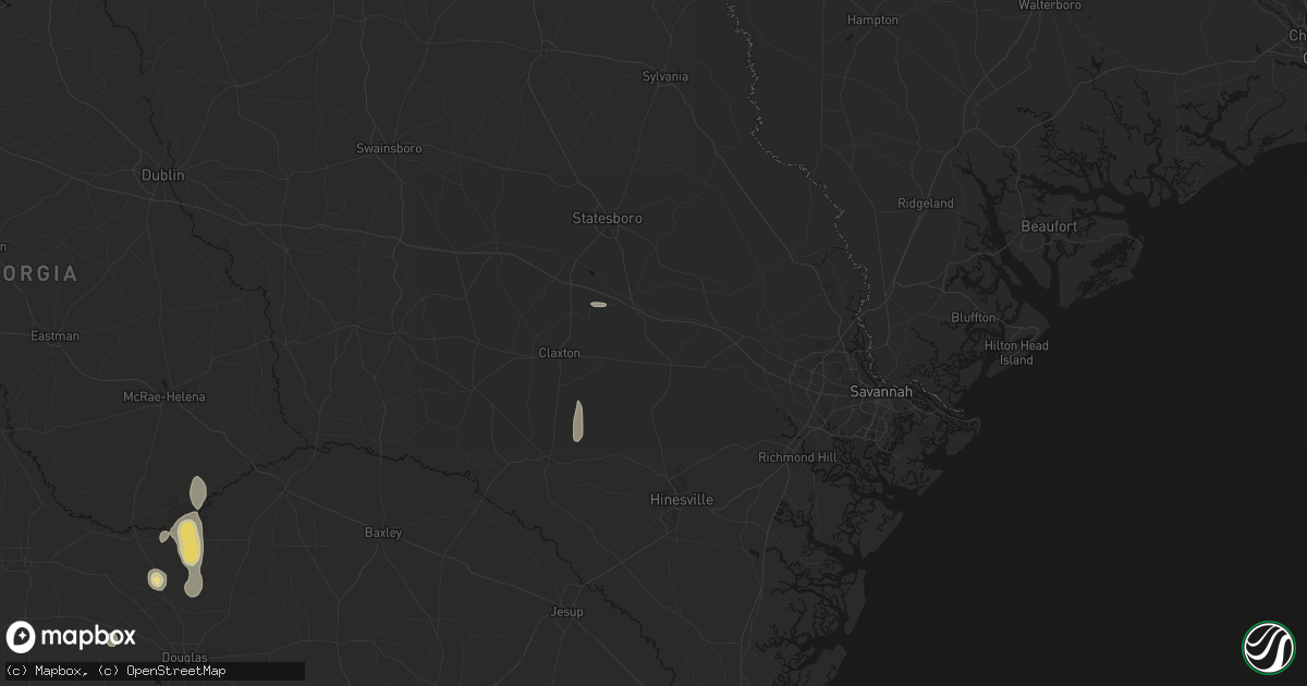 Hail map in Pembroke, GA on May 24, 2026