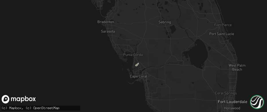 Hail map in Punta Gorda, FL on May 24, 2026