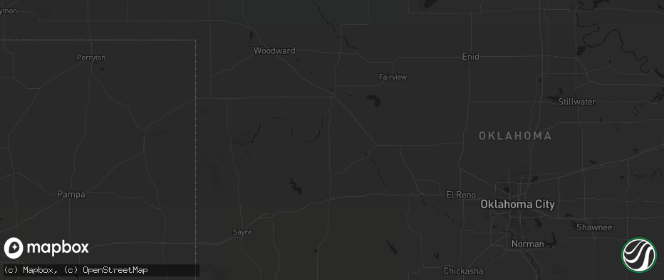 Hail map in Putnam, OK on May 24, 2026