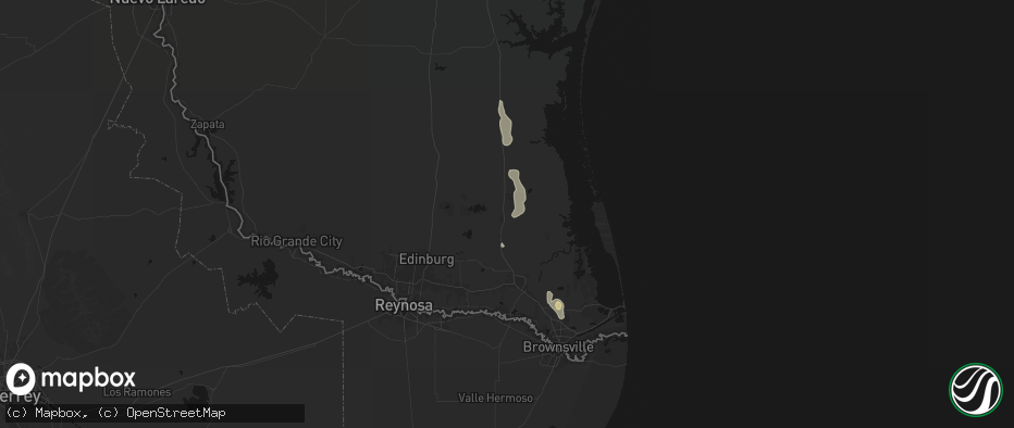 Hail map in Raymondville, TX on May 24, 2026