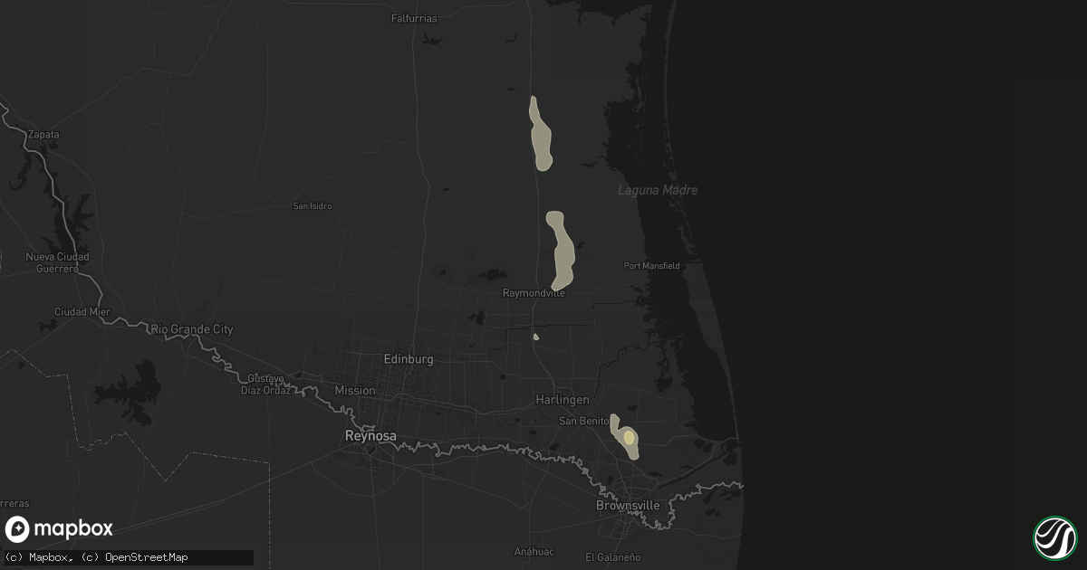 Hail map in Raymondville, TX on May 24, 2026