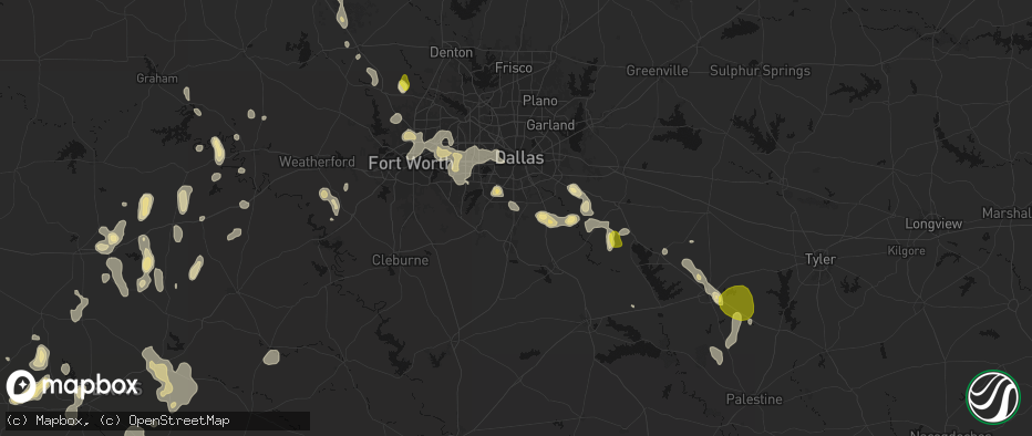 Hail map in Red Oak, TX on May 24, 2026