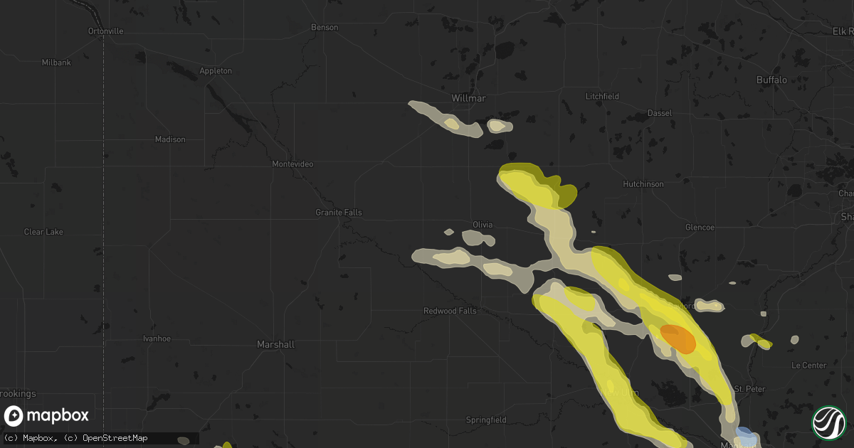 Hail map in Renville, MN on May 24, 2026