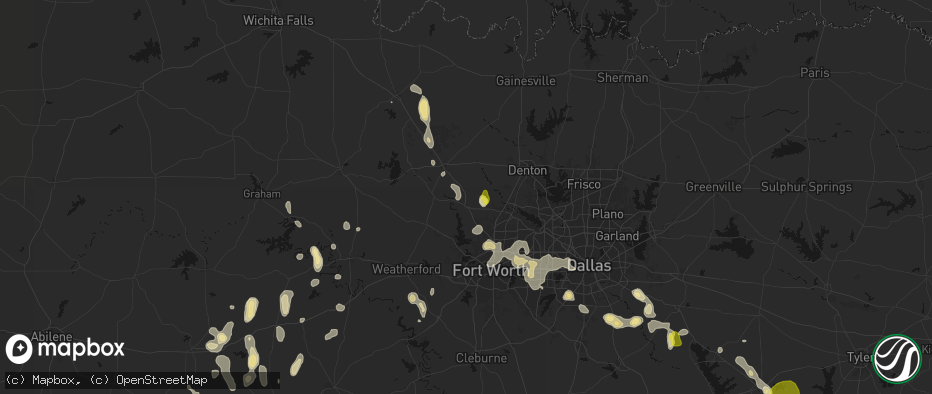 Hail map in Rhome, TX on May 24, 2026