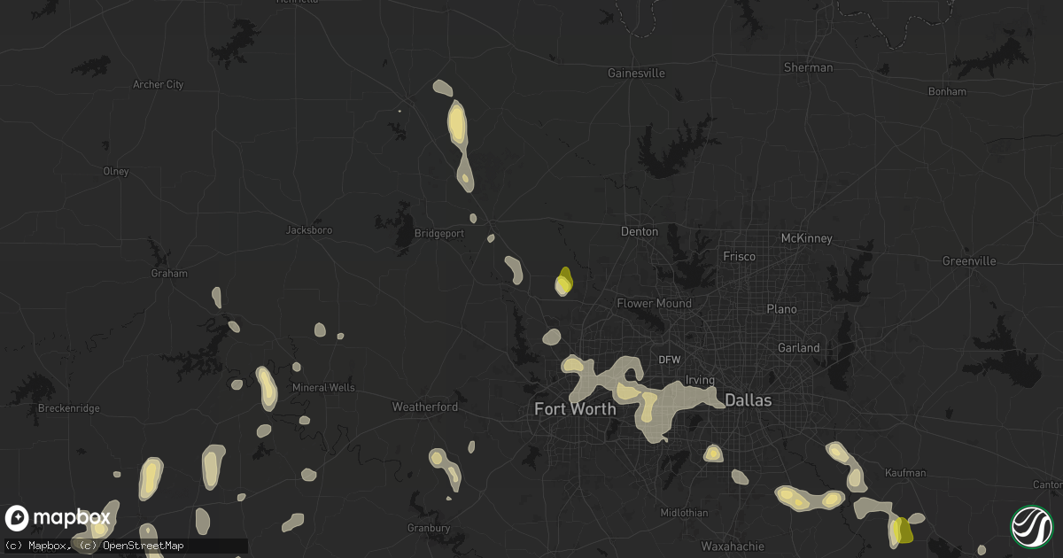 Hail map in Rhome, TX on May 24, 2026