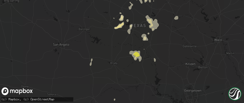 Hail map in Rochelle, TX on May 24, 2026