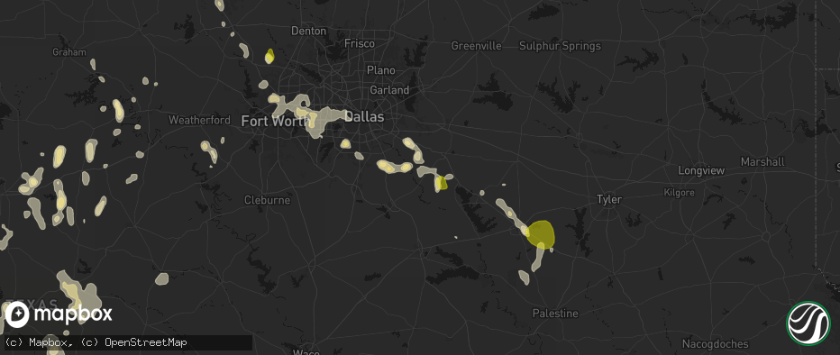 Hail map in Rosser, TX on May 24, 2026