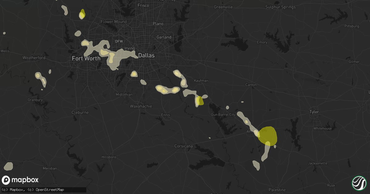 Hail map in Rosser, TX on May 24, 2026