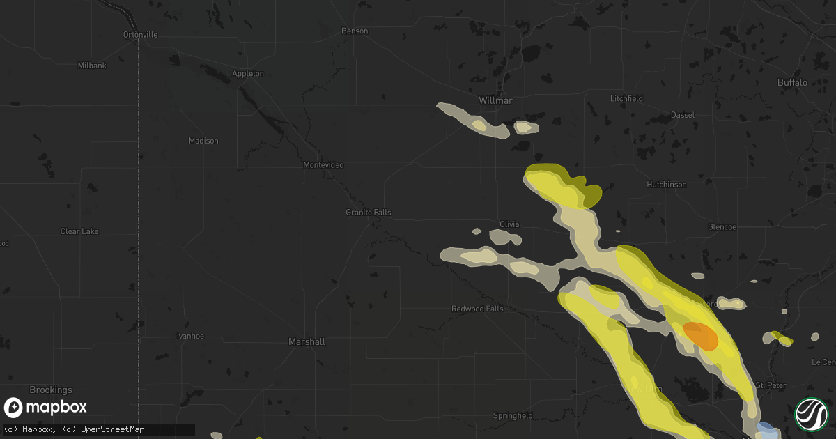 Hail map in Sacred Heart, MN on May 24, 2026