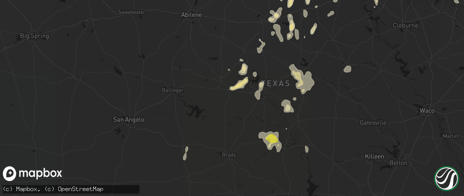 Hail map in Santa Anna, TX on May 24, 2026