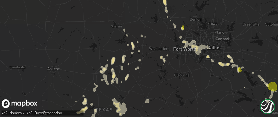Hail map in Santo, TX on May 24, 2026