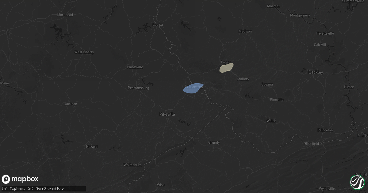 Hail map in Sidney, KY on May 24, 2026