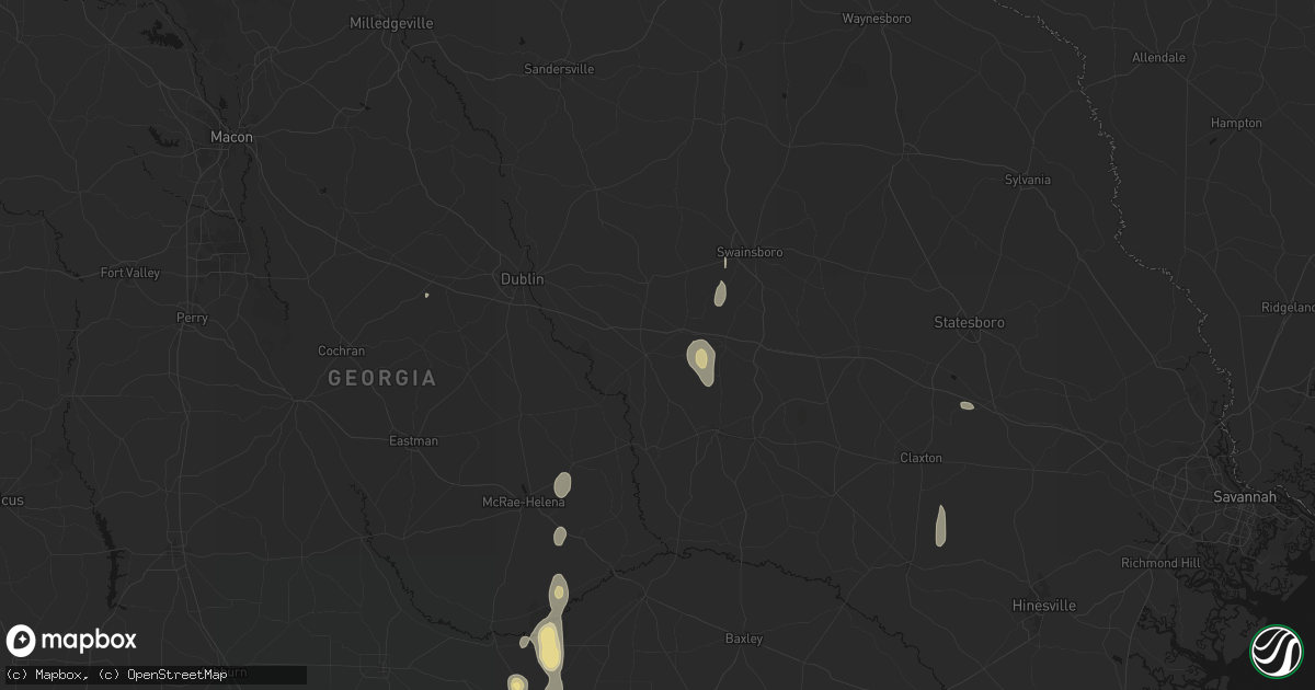 Hail map in Soperton, GA on May 24, 2026