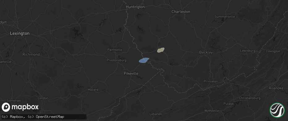 Hail map in South Williamson, KY on May 24, 2026