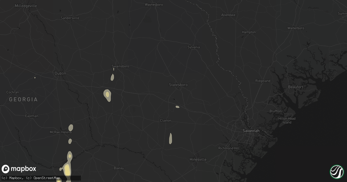 Hail map in Statesboro, GA on May 24, 2026