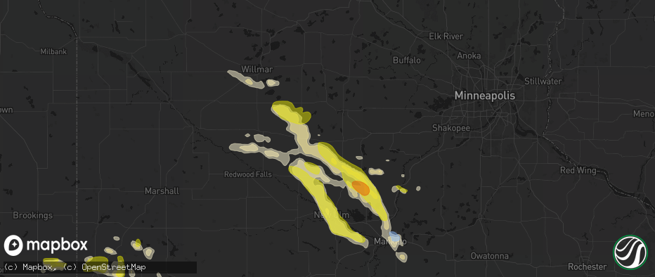 Hail map in Stewart, MN on May 24, 2026