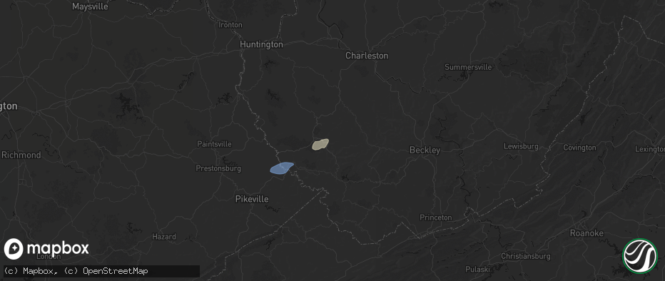 Hail map in Stollings, WV on May 24, 2026