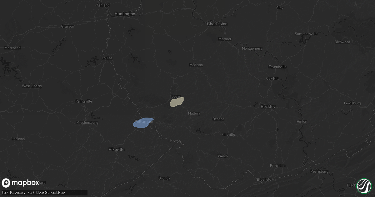 Hail map in Stollings, WV on May 24, 2026