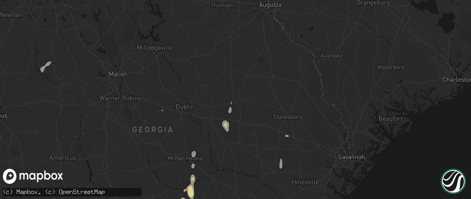 Hail map in Swainsboro, GA on May 24, 2026