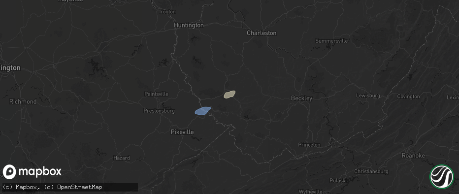 Hail map in Switzer, WV on May 24, 2026