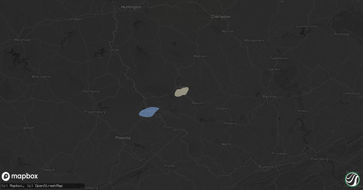 Hail map in Switzer, WV on May 24, 2026