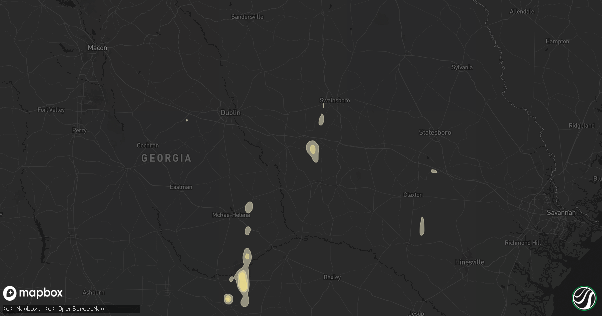 Hail map in Tarrytown, GA on May 24, 2026