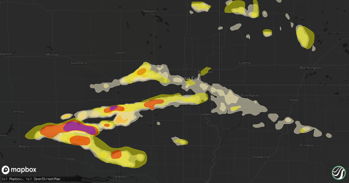 Hail map in Tea, SD on May 24, 2026