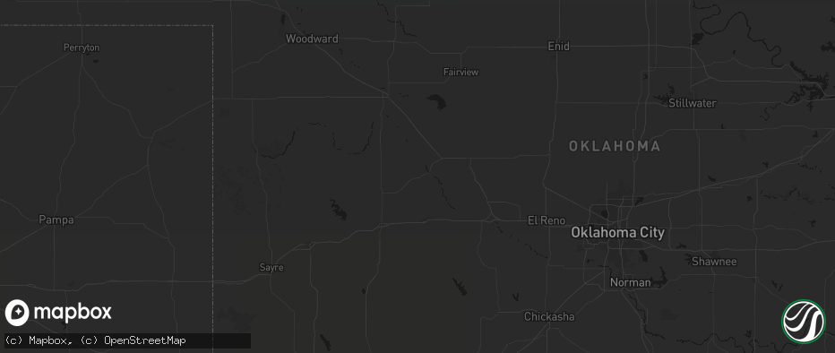 Hail map in Thomas, OK on May 24, 2026