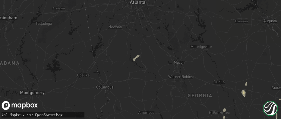 Hail map in Thomaston, GA on May 24, 2026