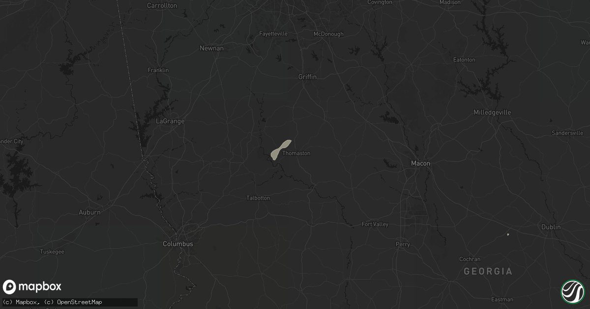 Hail map in Thomaston, GA on May 24, 2026