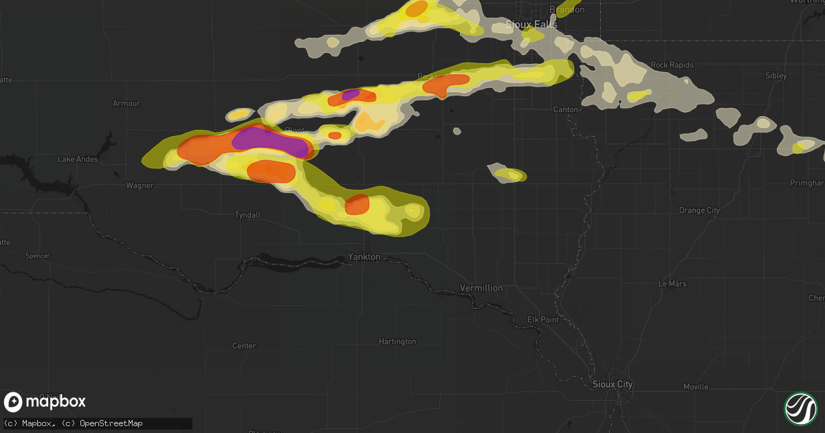 Hail map in Volin, SD on May 24, 2026