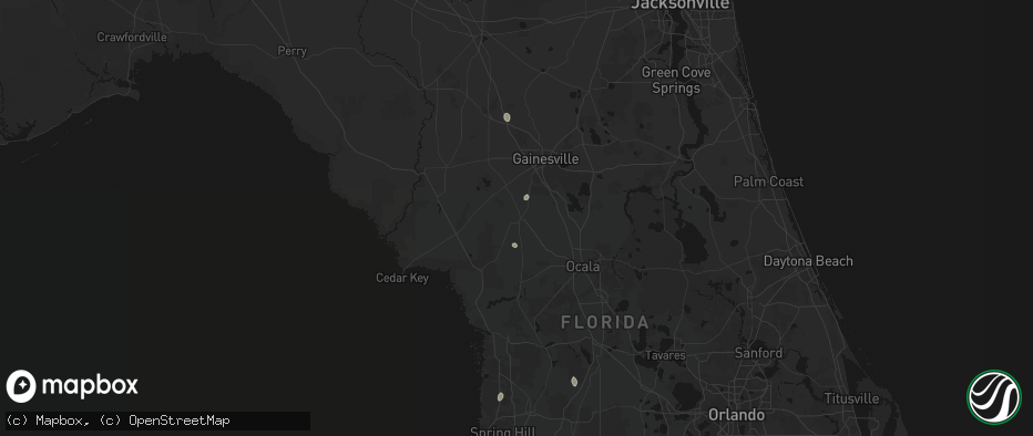 Hail map in Williston, FL on May 24, 2026