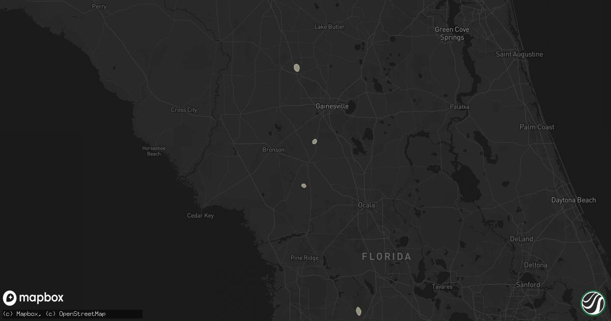 Hail map in Williston, FL on May 24, 2026