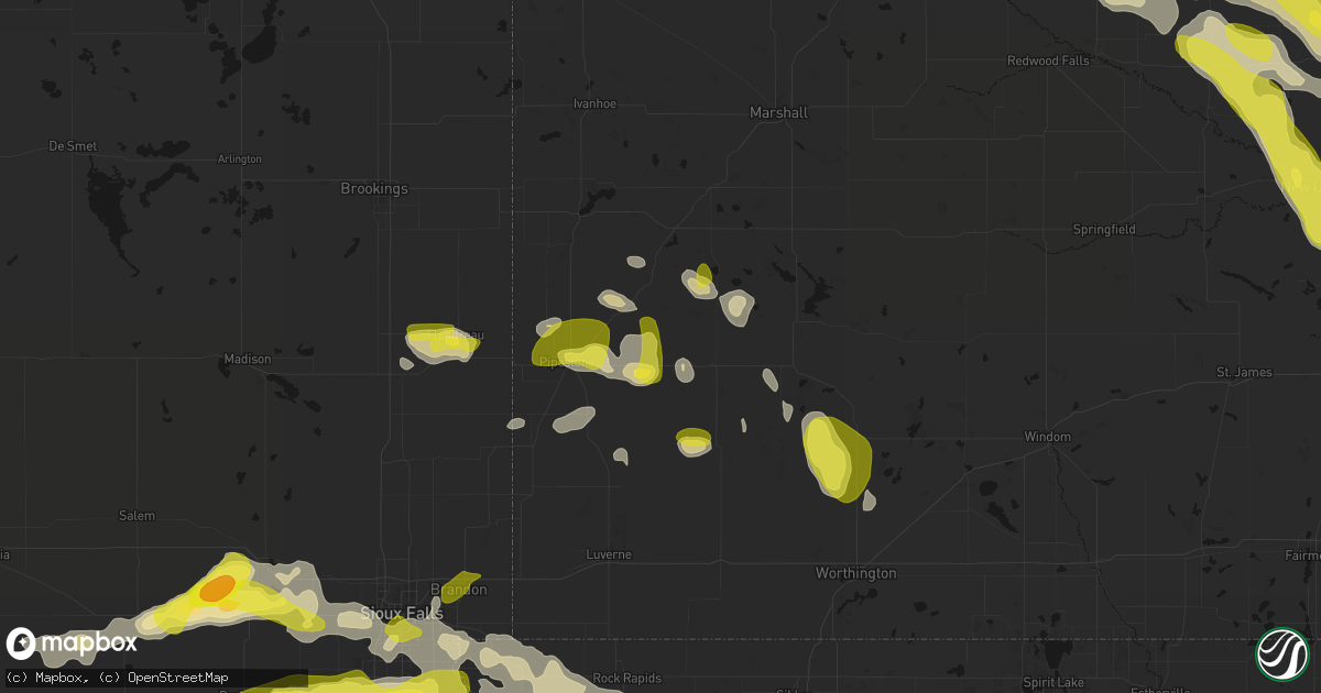 Hail map in Woodstock, MN on May 24, 2026