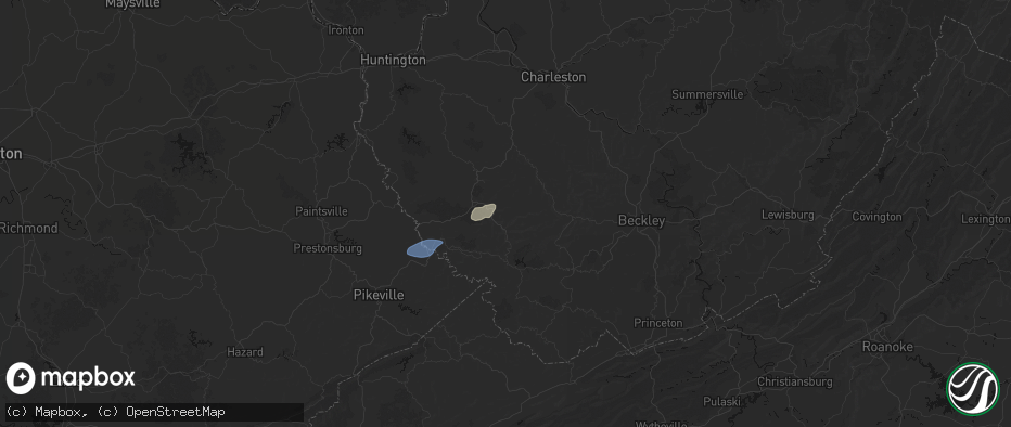 Hail map in Yolyn, WV on May 24, 2026